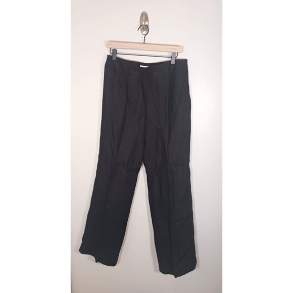 Vintage Talbots Irish Linen Coastal Black Lined Pants Women's Size 12 - Picture 1 of 5